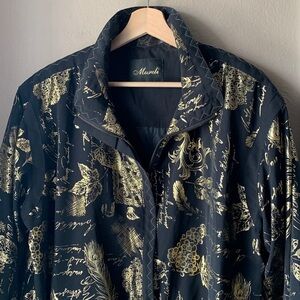 MURELI Gold Zip Up Bomber Jacket